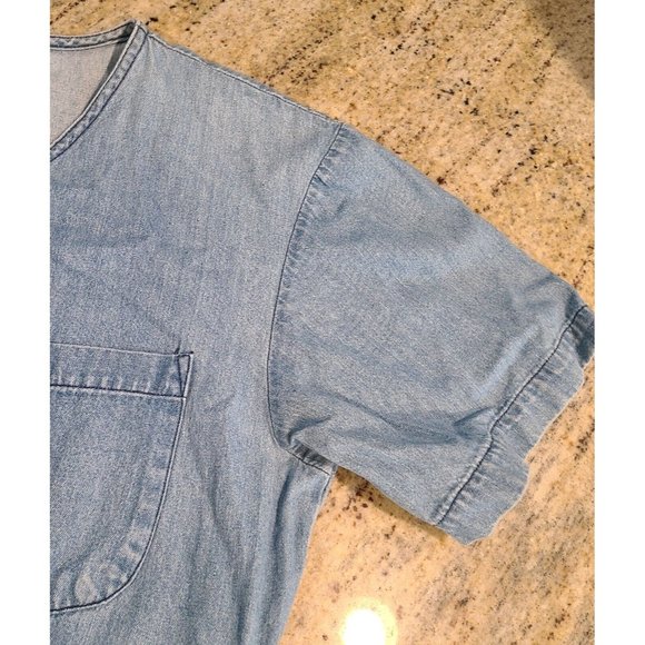 Blue Buttoned Puff Sleeve Sundress - Picture 8 of 15